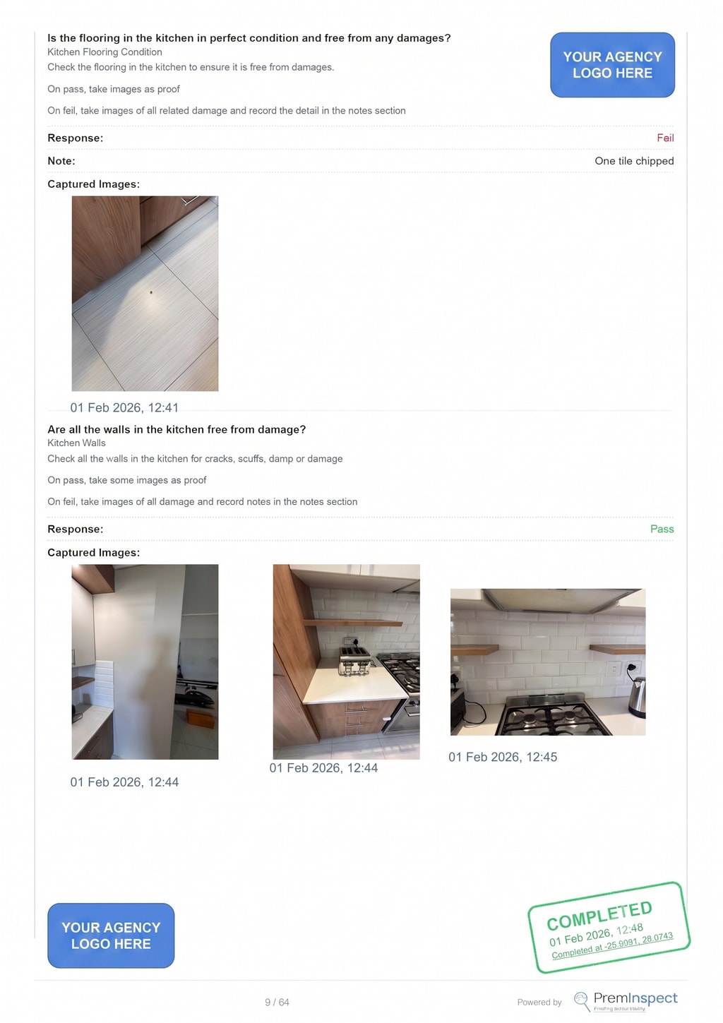 Branded PDF out in minutes: a dated, photo-backed baseline at check-in and check-out. Dispute-proof evidence that protects the deposit and satisfies the Rental Housing Act.